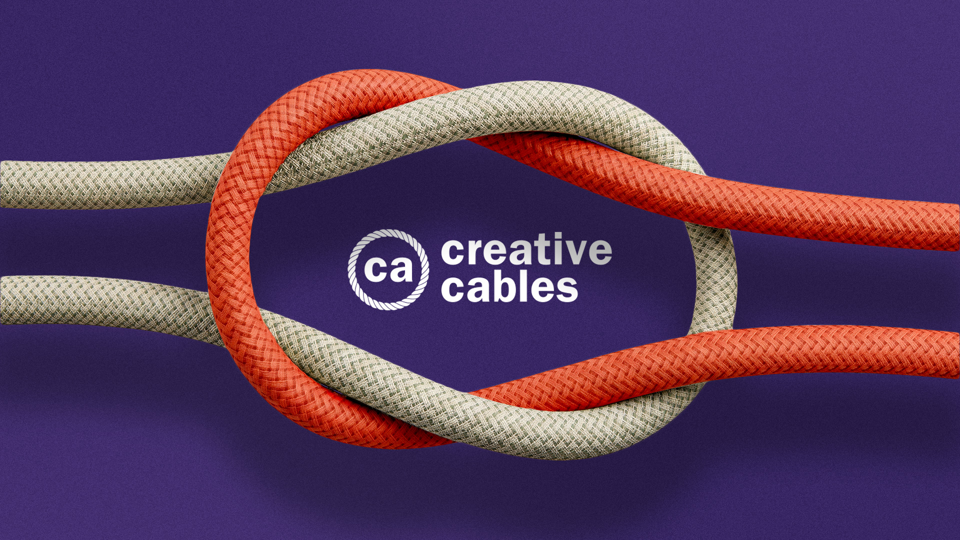 Cavi tessili colorati Creative Cables su fondo viola